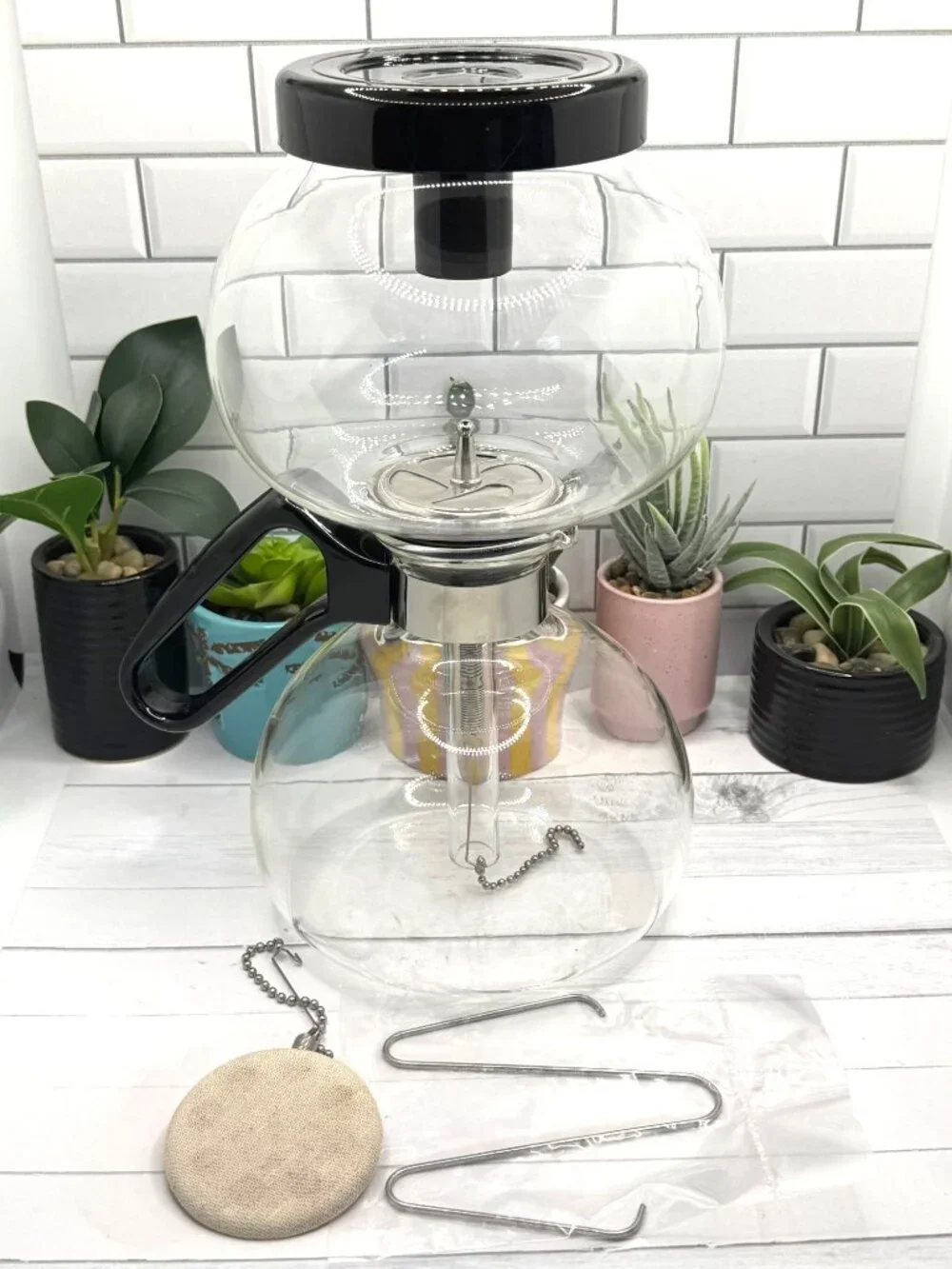 Yama 8-Cup Stove Top Coffee Siphon Brewer Heat-Resistant Glass 32 Oz SY-8